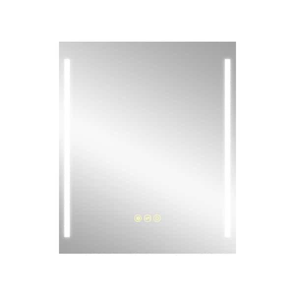 Maincraft 30 in. W x 36 in. H Rectangular Frameless Anti-Fog Wall Mounted LED Light Bathroom Vanity Mirror in Silver