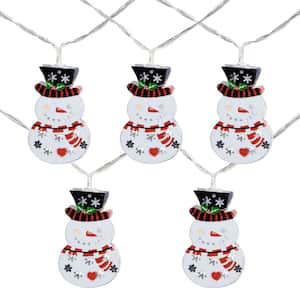 4.5 ft. 10-Count Snowmen with Top Hats LED Christmas Lights - Clear Wire