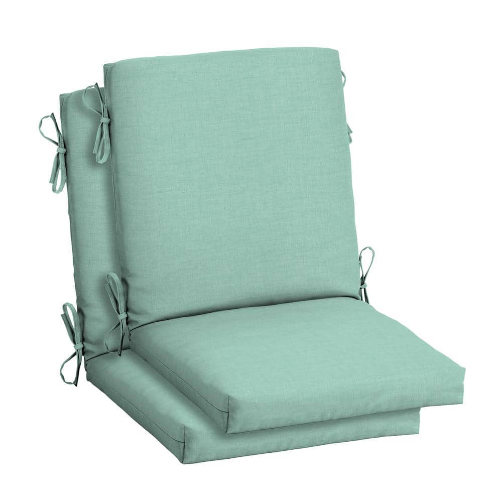18 in. x 16.5 in. Mid Back Outdoor Dining Chair Cushion in Aqua Leala (2-Pack) price history on PriceWatchPro