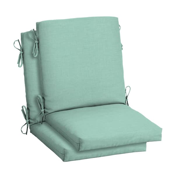 ARDEN 18 in. x 16.5 in. Mid Back Outdoor Dining Chair Cushion in Aqua Leala (2-Pack)