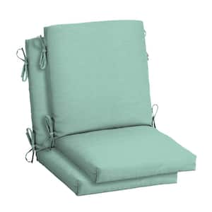 18 in. x 16.5 in. Mid Back Outdoor Dining Chair Cushion in Aqua Leala (2-Pack)