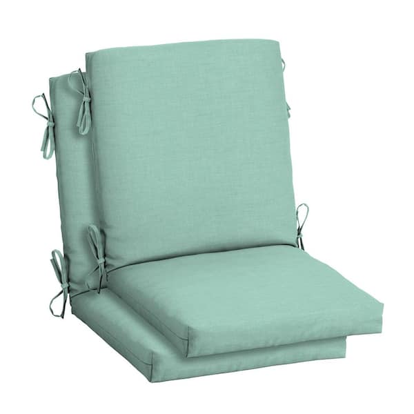 ARDEN SELECTIONS 18 in. x 16.5 in. Mid Back Outdoor Dining Chair Cushion in  Aqua Leala (2-Pack) TH1G172B-D9Z2 - The Home Depot