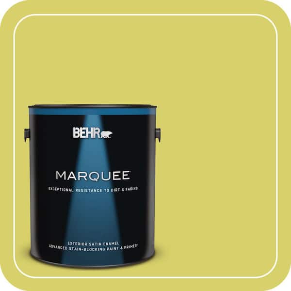 BEHR MARQUEE 1 gal. #P340-4 Lime Tree Satin Enamel Exterior Paint & Primer
