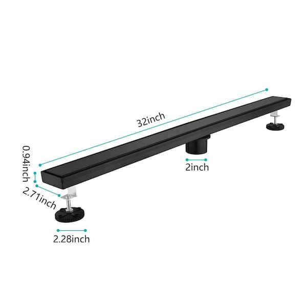 Interbath INGL32BADSNS 32'' W Linear Grid Shower Drain