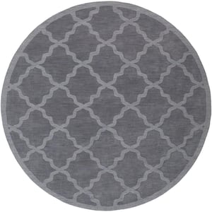 Central Park Abbey Charcoal 10 ft. x 10 ft. Round Indoor Area Rug