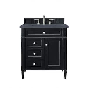 Brittany 30.0 in. W x 23.5 in. D x 34 in. H Bathroom Vanity in Black Onyx with Charcoal Soapstone Quartz Top