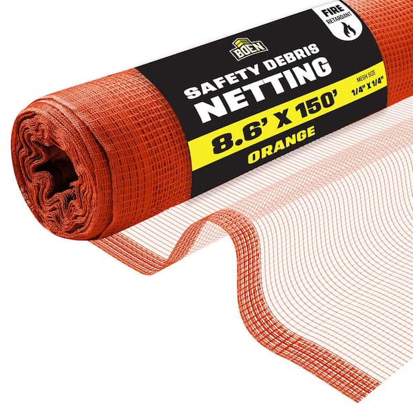 8.6 ft. x 150 ft. Orange Fire Resistant SafetyShield Netting