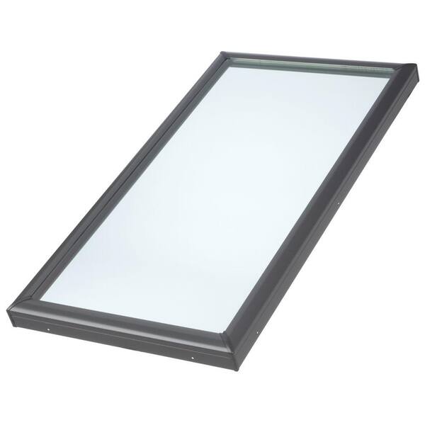 VELUX 14-1/2 in. x 46-1/2 in. Fixed Curb-Mount Skylight with Tempered Low-E3 Glass ECL Flashing