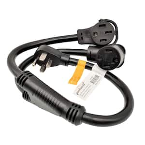 3 ft. 10/4 4-Wire 30 Amp 125/250-Volt NEMA 14-30P to 14-30R and 14-50R Dryer Y Splitter Cord(14-30P to 14-30R&14-50R)