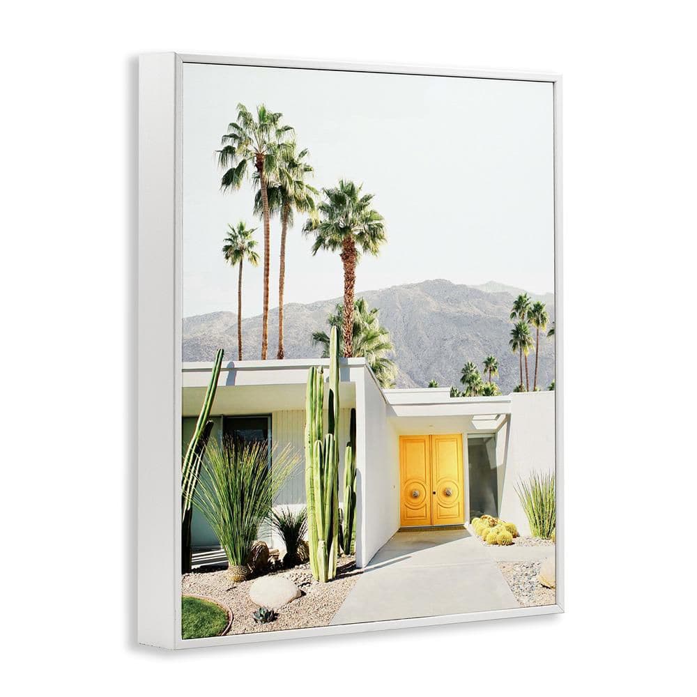 Palm Springs House Photography White Framed Canvas Print