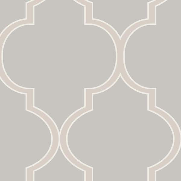 Unbranded Moroccan Warm Grey Vinyl Peel and Stick Wallpaper