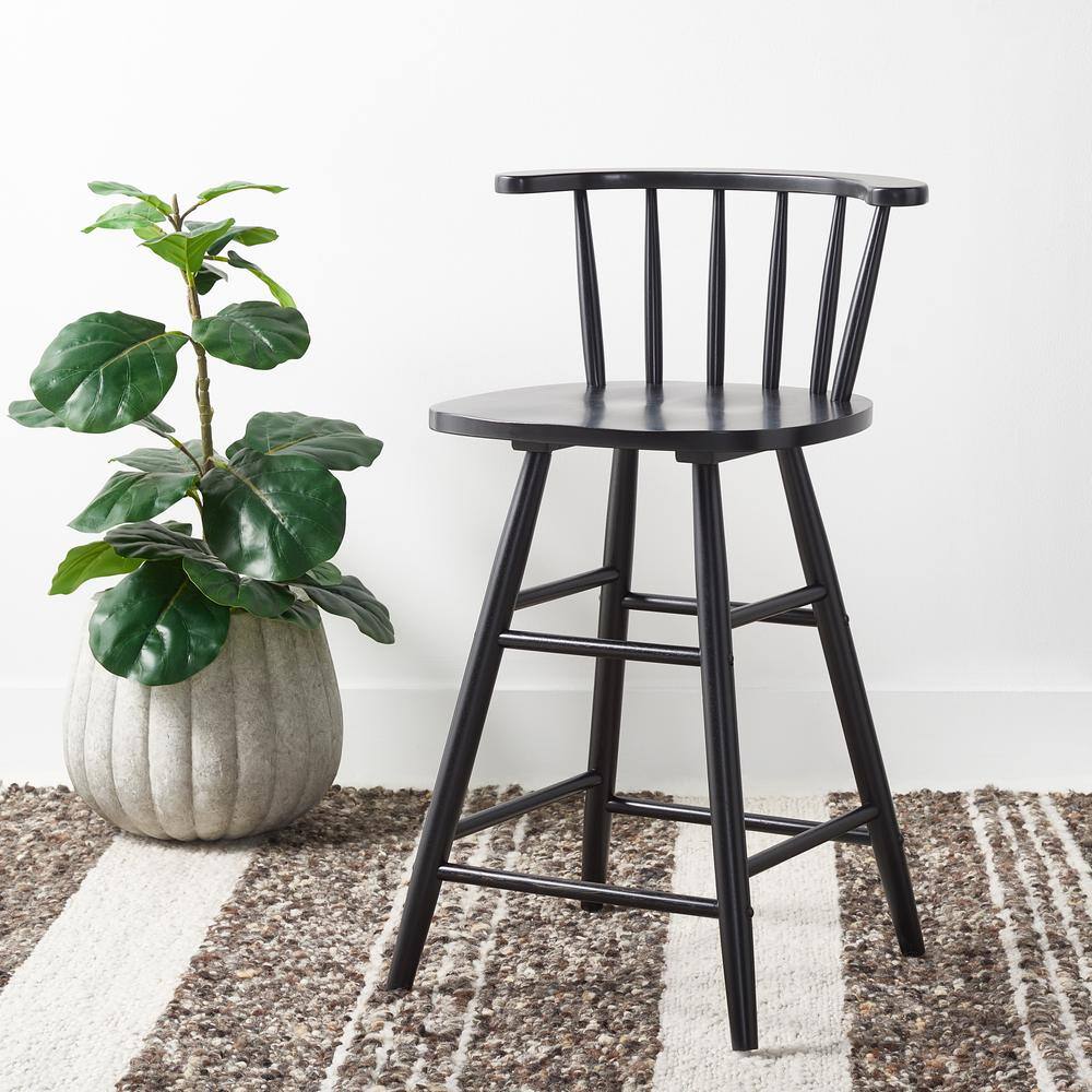 Jay Black Wood and Metal Counter Stool