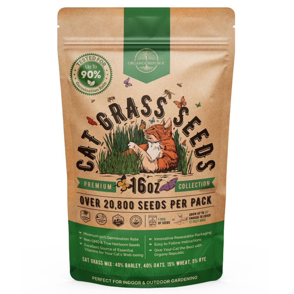 Cat Grass Seeds Mix 16 oz - 20,800+ Non-GMO Heirloom Barley, Oat, Rye & Wheat Grass Seeds price history on PriceWatchPro
