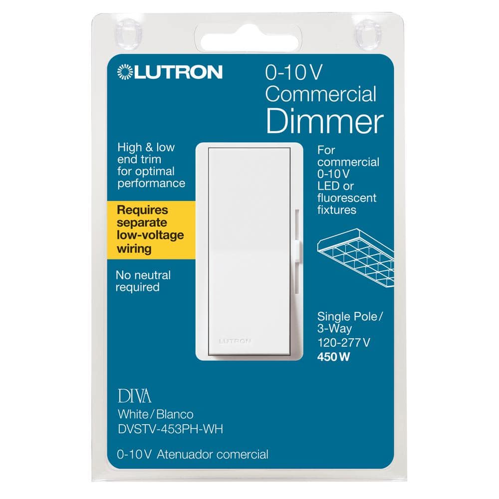 Diva White 450W Rocker Dimmer Switch for LED and Fluorescent
