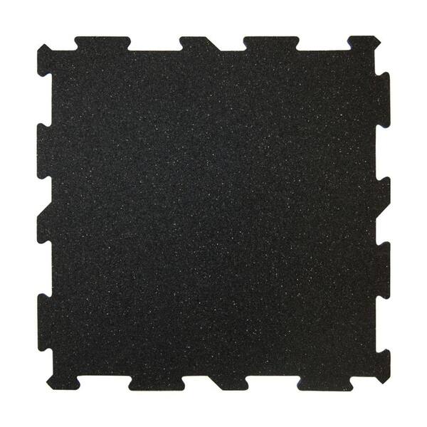 Multy Home XR6 Black 18 in. x 18 in. Rubber Activity Floor (12-Pack)