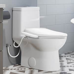 1-piece 0.8/1.28 GPF Dual Flush Elongated Toilet in White with Electric Heated Bidet Seat, Auto Wash, Night Light