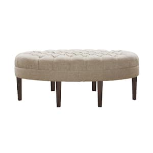 Chase Linen Fabric Surfboard Tufted Ottoman