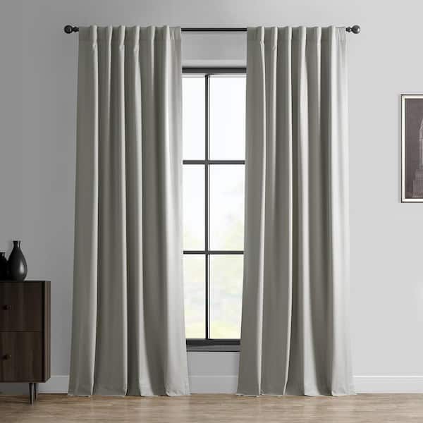 Exclusive Fabrics & Furnishings Greige Beige Essential Polyester 50 in. W x 108 in. L Rod Pocket 100% Blackout Curtain (Single Panel)