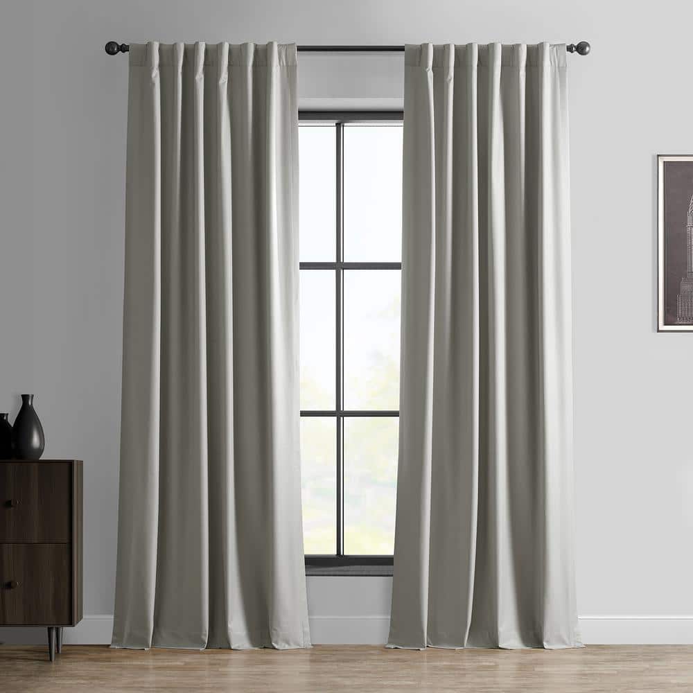 Greige Velvet Blackout Energy-Efficient Drape Panel