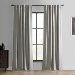 Greige Beige Essential Polyester 50 in. W x 96 in. L Rod Pocket 100% Blackout Curtain (Single Panel)