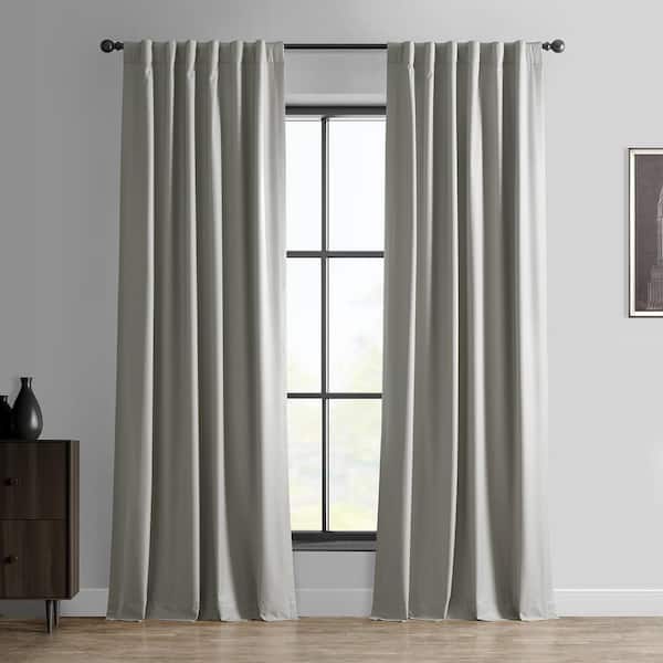 Exclusive Fabrics & Furnishings Greige Beige Essential Polyester 50 in. W x 96 in. L Rod Pocket 100% Blackout Curtain (Single Panel)