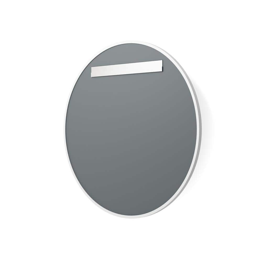 18'' White Round Rubber Framed Wall Mirror