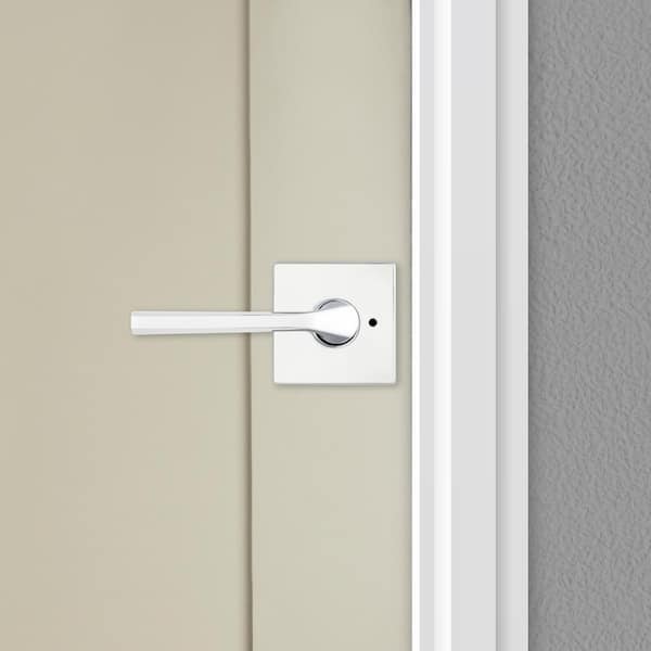 Lisbon Polished Chrome Square Privacy Bed/Bath Door Lever