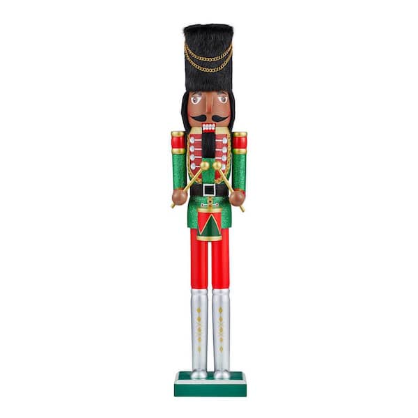Home Accents Holiday 22 in Green-Red Nutcracker With Drum