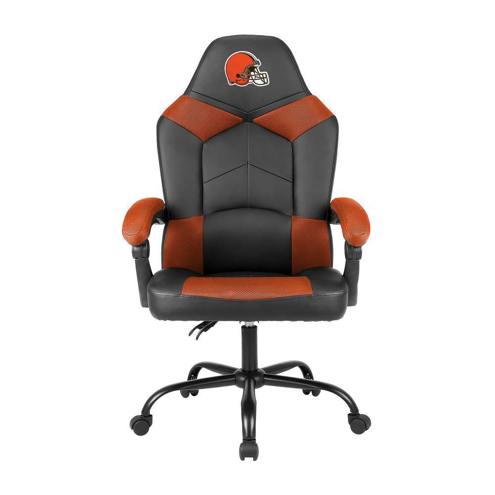 Cleveland Browns Black Polyurethane Oversized Office Chair with Reclining Back