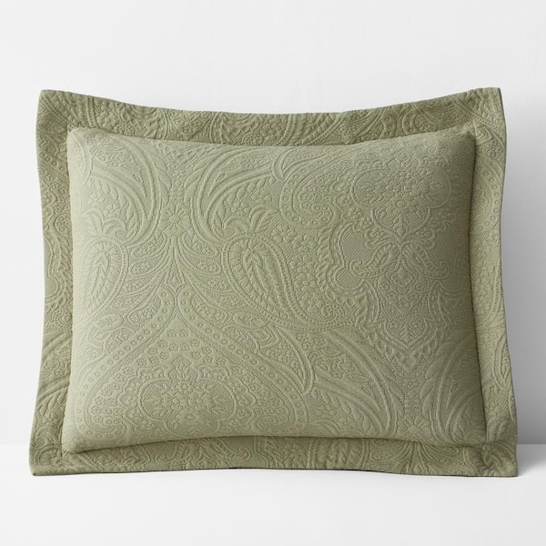 The Company Store Hillcrest Cotton Matelasse Moss King Sham