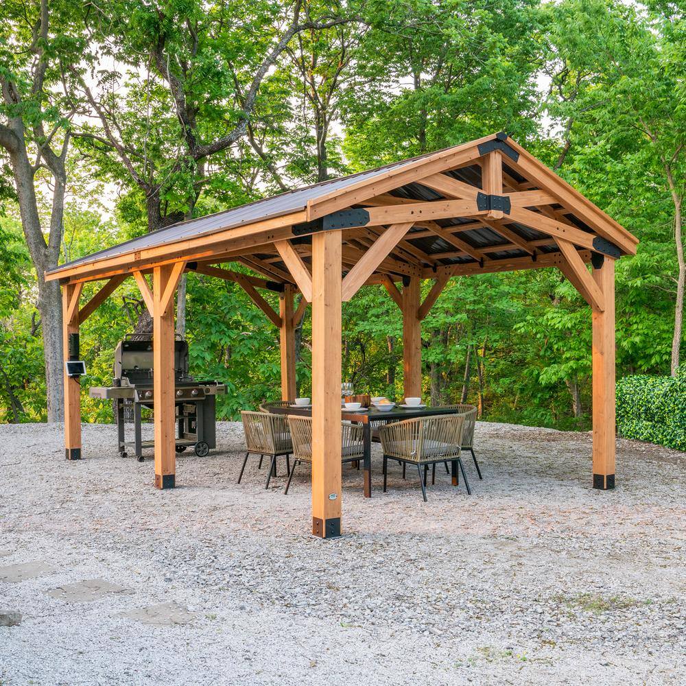 Cedar 20' x 12' Multi-Function Carport Gazebo Pavilion