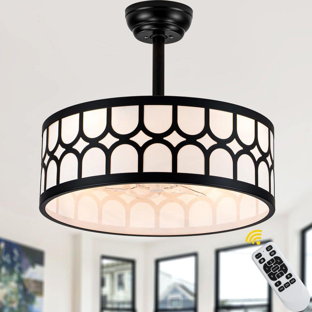 Bella Depot 20 in. Indoor Black Low Profile Downrod Modern Ceiling