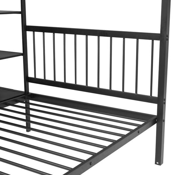 BEDS-6-BK-2 ブラック Harper & Bright Designs Black Full over Twin Metal Bunk Bed
