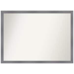 Edwin Grey 40.5 in. x 29.5 in. Non-Beveled Casual Rectangle Wood Framed Wall Mirror in Gray