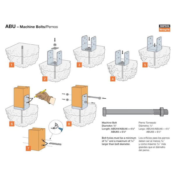 Simpson Strong-Tie ABU ZMAX Galvanized Adjustable Standoff Simpson Strong-Tie ABU ZMAX Galvanized Adjustable Standoff