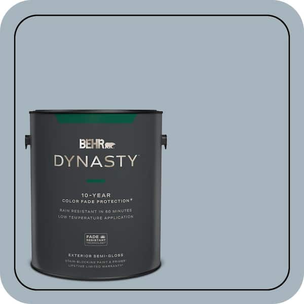BEHR DYNASTY 1 gal. #N480-3 Shadow Blue Semi-Gloss Exterior Stain-Blocking Paint & Primer