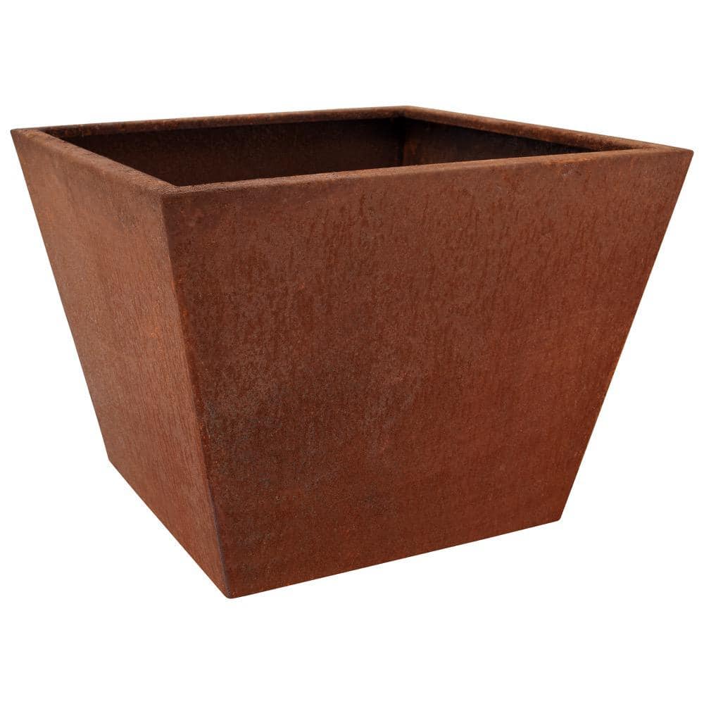 Simplicity 16 in. x 12 in. Corten Steel Square Planter