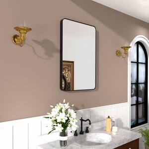 Cosy 24 in. W x 36 in. H Rectangular Framed Wall Bathroom Vanity Mirror in matte Black