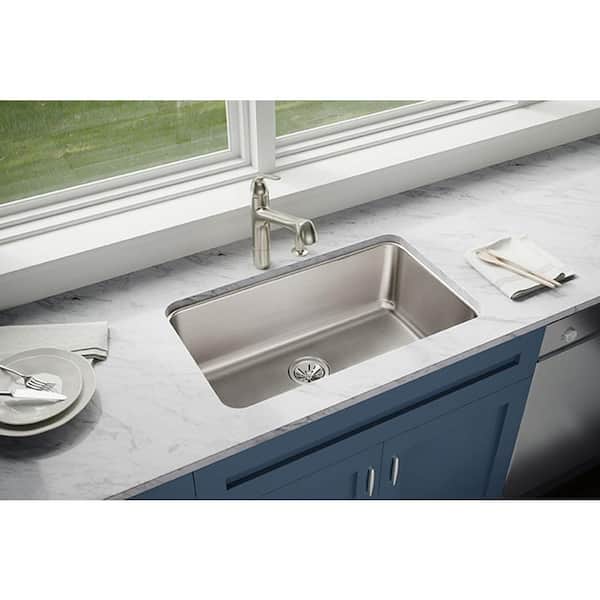 Lustertone 31 in. Undermount Single Bowl 18-Gauge Stainless Steel Kitchen Sink Only