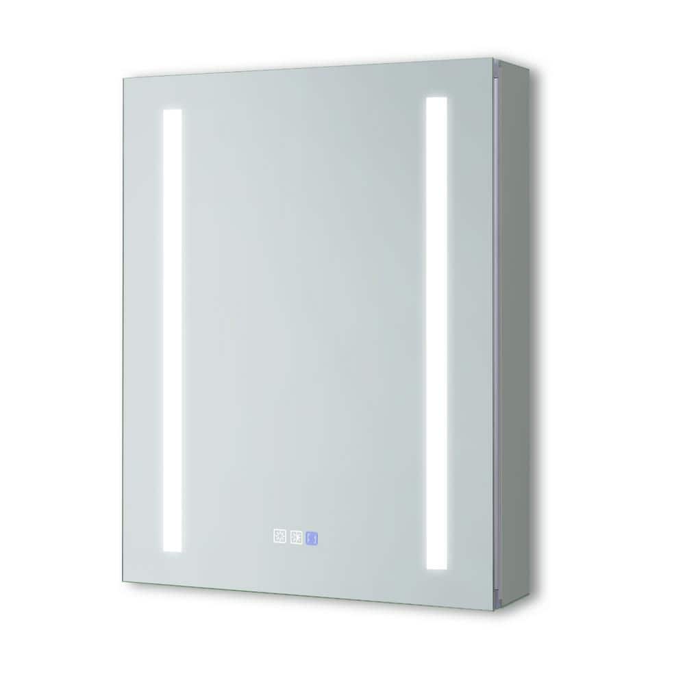 20 in. W x 26 in. H Rectangular Sliver Aluminum Medicine Cabinet with Mirro