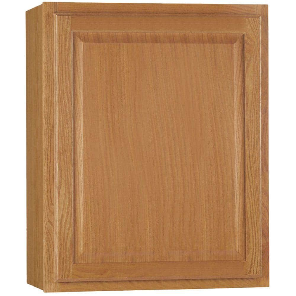 Hampton Bay Hampton 24 In W X 12 In D X 30 In H Assembled Wall   Medium Oak Hampton Bay Assembled Kitchen Cabinets Kw2430 Mo 64 1000 