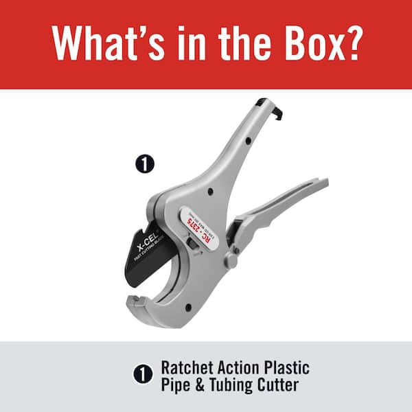 1/8 in. to 2-3/8 in. RC-2375 Ratcheting PVC Plastic, CPVC, PEX, PP & Flexible Tubing Cutter with Quick Change Blade