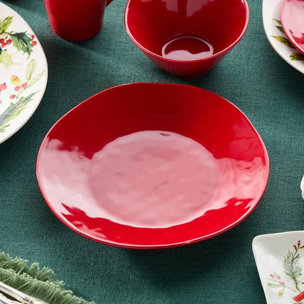 Certified International Berry Red Christmas 11 in. Stoneware