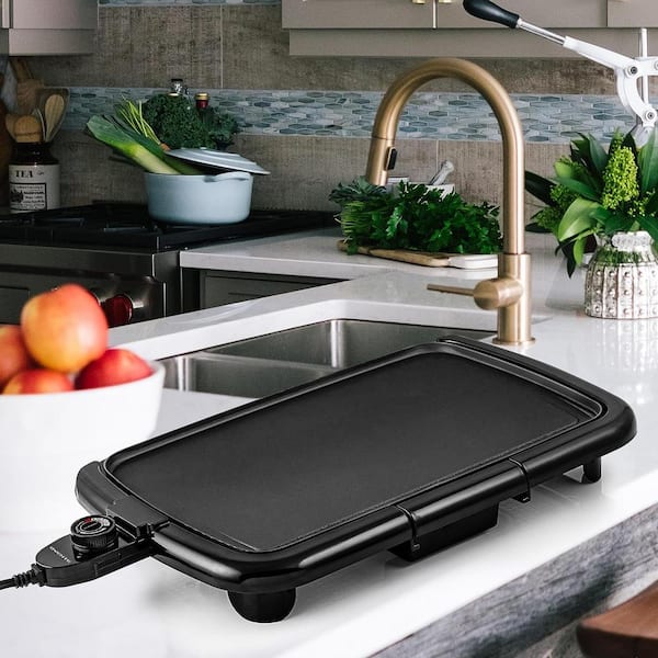 Chefman Electric Griddle with Removable Temperature Control, Immersible  Flat Top Grill, Burger, Eggs, Pancake Griddle, Nonstick Easy Clean Cooking