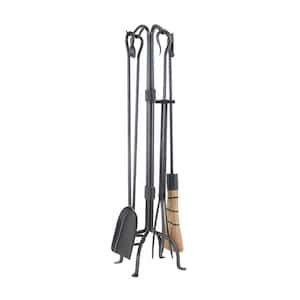 33 in. Tall 5-Piece Graphite Country Classic Fireplace Tool Set