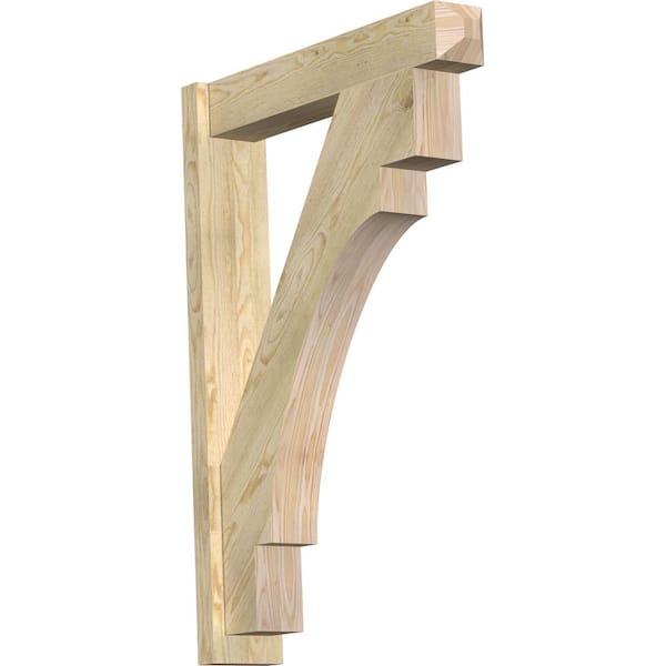 Ekena Millwork 6 in. x 42 in. x 30 in. Merced Craftsman Rough Sawn Douglas Fir Outlooker