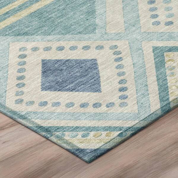 Chantille Machine Washable Indoor/Outdoor Abstract ACN3128 Teal 2 ft. x 3 ft. Accent Rug