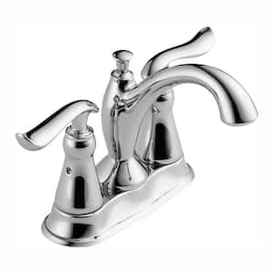 Linden 4 in. Centerset 2-Handle Bathroom Faucet with Metal Drain Assembly in Chrome