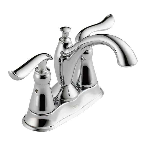 Delta Linden 4 in. Centerset 2-Handle Bathroom Faucet with Metal Drain Assembly in Chrome