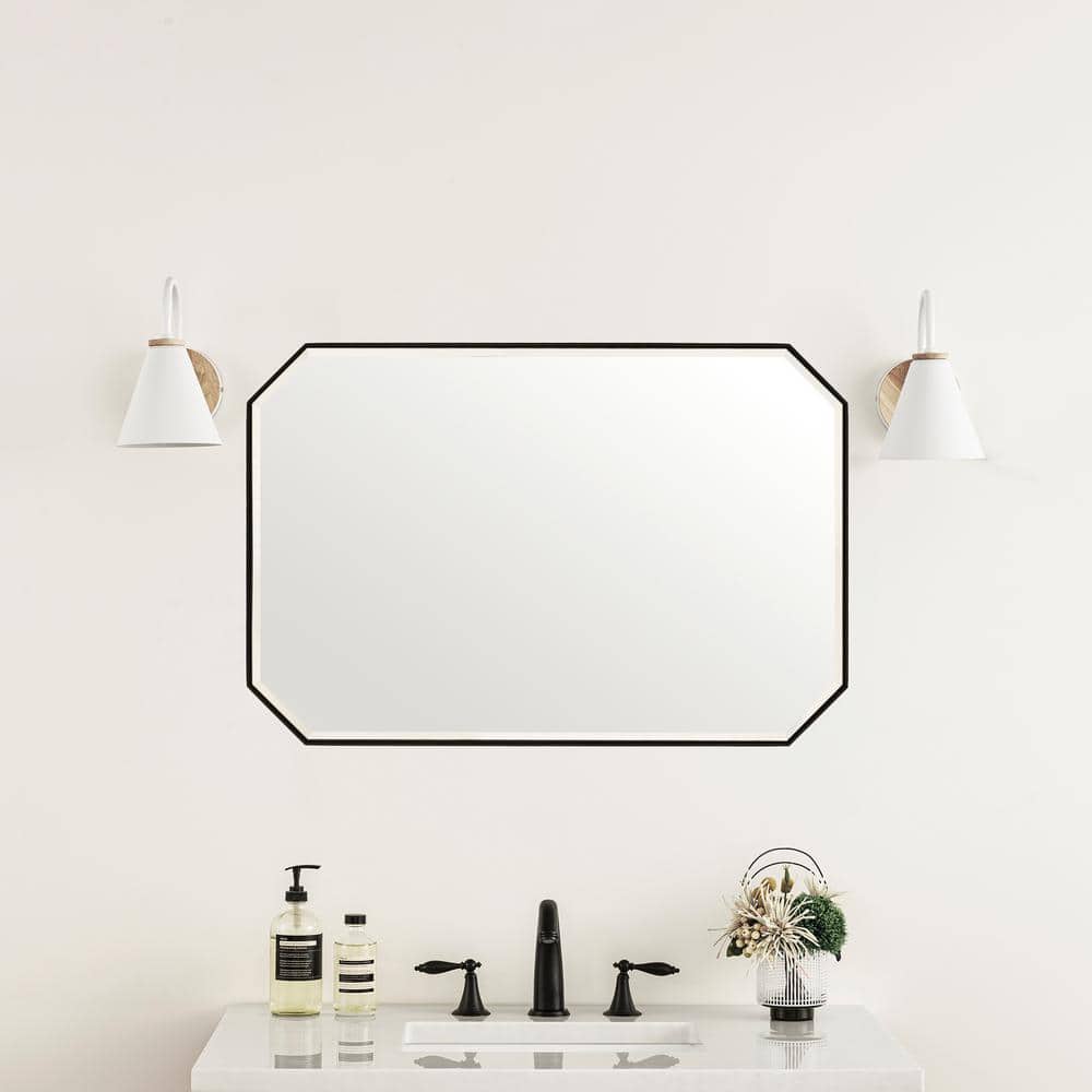 Rohe 24 in. W x 36 in. H Rectangular Framed Wall Mount Bathroom Vanity Mirror in Matte Black price history on PriceWatchPro